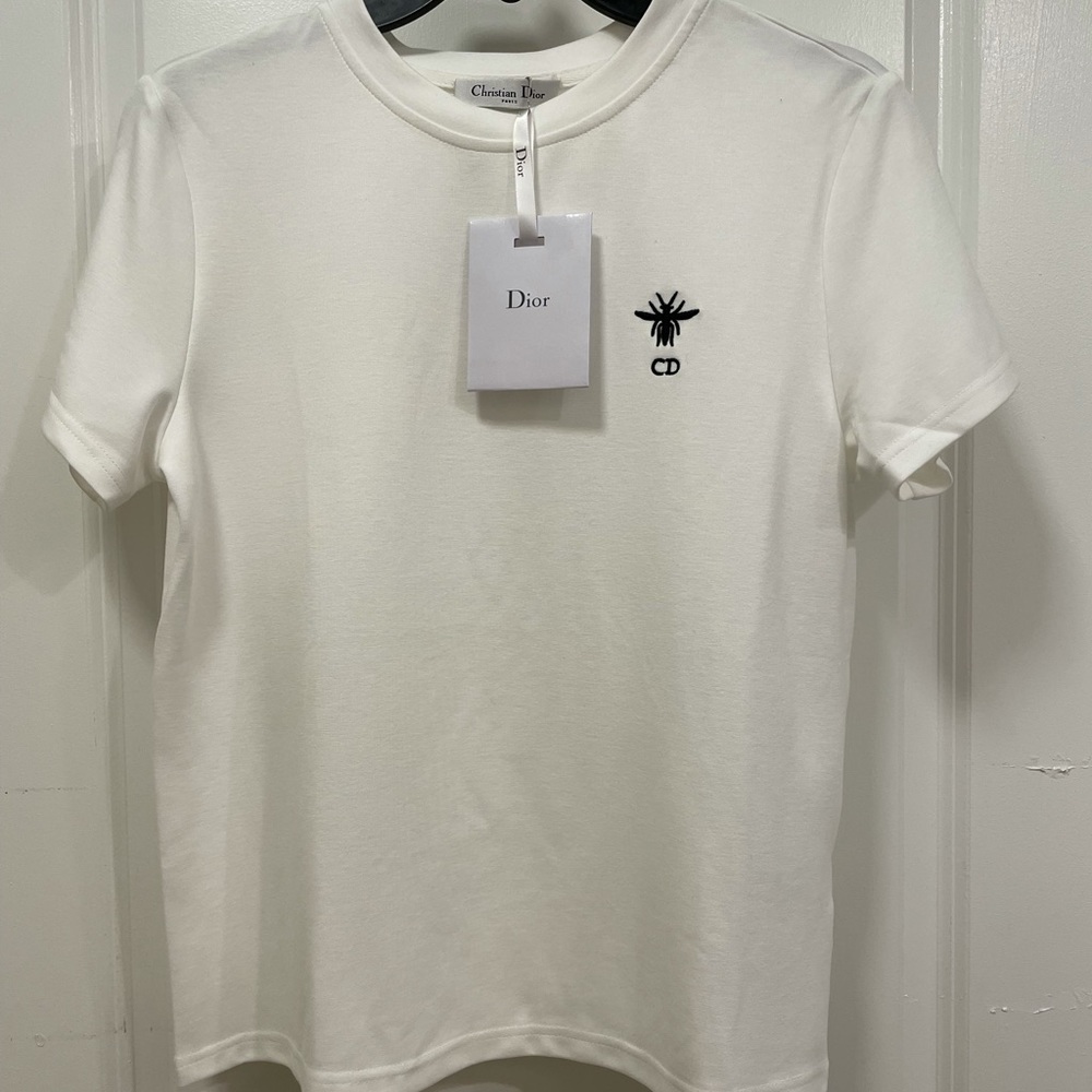 AUTHENTIC DIOR BEE EMBROIDERY TSHIRT SZ 36